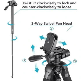 Trépied photo et vidéo Neewer - Trépied photo 2 en 1 pour Appareil photo et Smartphone