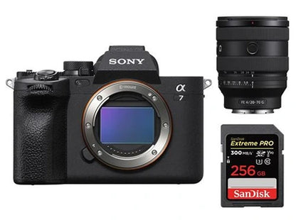 Appareil photo bridge Sony Alpha A7 Mark IV Boitier Noir + FE 20-70 mm F 4 G + SanDisk 256GB Extreme Pro SDXC UHS-II U3 V90 300MB/s