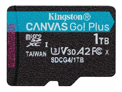 Carte mémoire micro SD Kingston Canvas Go! Plus - Carte mémoire flash - 1 To - A2 / Video Class V30 / UHS-I U3 / Class10 - microSDXC UHS-I