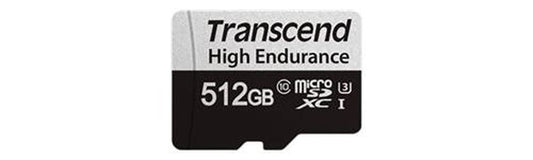 Carte mémoire micro SD Transcend USD350V - Carte mémoire flash (adaptateur microSDXC vers SD inclus(e)) - 512 Go - UHS-I U3 / Class10 - microSDXC UHS-I