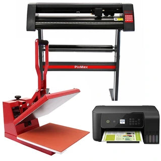 Imprimante photo MonsterShop PixMax - Presse à Chaud en Forme de Palourde 38cm, Plotter de Découpe Vinyle et Imprimante