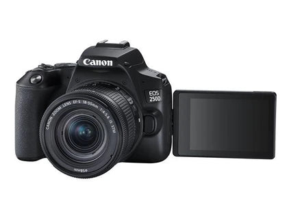 Appareil photo Reflex Canon EOS 250D - Appareil photo numérique - Reflex - 24.1 MP - APS-C - 4K / 25 pi/s - 3x zoom optique objectif EF-S 18-55 mm III - Wi-Fi, Bluetooth - noir